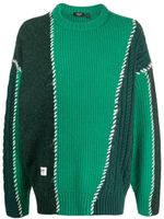 FIVE CM sweat colour block Arrow en maille nervurée - Vert