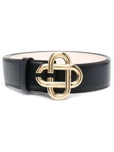 Casablanca ceinture en cuir à boucle logo - Noir