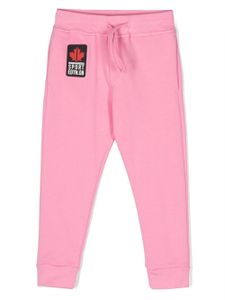 DSQUARED2 KIDS pantalon de jogging en coton à patch logo - Rose