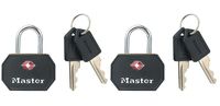 Masterlock 2 x 30mm - 15mm steel shackle, 3mm diam. - aluminium body with ABS pla - 4681EURTBLK - thumbnail