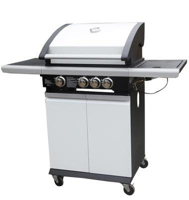 Patton Patio Chef 3 + Barbecue Verrijdbaar Roestvrijstaal, Wit Patton Patio Chef 3 + Barbecue Verrijdbaar Roestvrijstaal, Wit