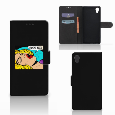 Sony Xperia XA1 Plus Wallet Case met Pasjes Popart Oh Yes Sony Xperia XA1 Plus Wallet Case met Pasjes Popart Oh Yes
