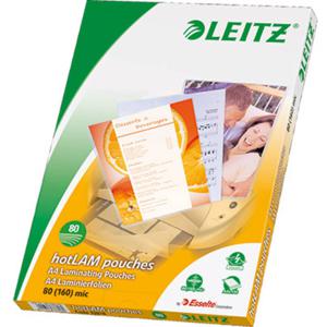 Leitz Lamineerfolie DIN A4 80 micron glanzend 100 stuk(s)