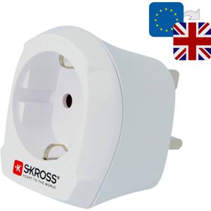 Skross 1.500230-E netstekker adapter Type D (VK) Type C (Europlug) Wit