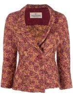 Valentino Garavani Pre-Owned veste en tweed à revers etroit (années 1990) - Violet