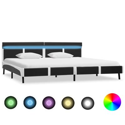 vidaXL Bedframe met LED kunstleer grijs 180x200 cm vidaXL Bedframe met LED kunstleer grijs 180x200 cm