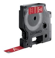 DYMO D1 -Durable Labels - White on Red - 12mm x 7m