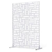 VEVOR Screen, 120x50,8x193 cm, vrijstaande buitenwand met standaard, privacyscherm, scheidingswand, kamerverdeler, decoratieve stalen kamerverdeler voor balkon, terras, binnen, whirlpool, wit
