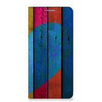 Motorola Moto G60s Book Wallet Case Wood Heart - Cadeau voor je Vriend - thumbnail