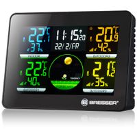 BRESSER Thermo Hygro Quadro NLX - Thermo-/Hygrometer met 3 Buitensensoren - thumbnail