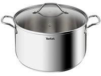 Tefal Intuition XL Grote kookpan van roestvrij staal, 28 cm/8 l, inductie, roestvrij staal 18/10, premium kwaliteit, maat XL, robuuste handgrepen, glazen deksel B8646404