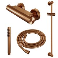 Douchekraanset Brauer Copper Edition Opbouw Met Glijstang En Staafhanddouche Geborsteld Koper Brauer