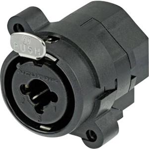 Neutrik NCJ6FI-S XLR-connector Flensbus, contacten recht Aantal polen: 3 Zwart 1 stuk(s)