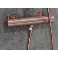 Douchekraan SaniClear Copper | Opbouw | Thermostaatkraan | 1-weg | hoh 15 cm | 2-knops | Rond | Koper - thumbnail