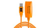 Tether Tools USB-kabel USB 2.0 USB-A stekker, USB-A bus 5.00 m Oranje Actief met signaalversterking CU1917