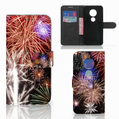 Motorola Moto G7 | G7 Plus Wallet Case met Pasjes Vuurwerk Motorola Moto G7 | G7 Plus Wallet Case met Pasjes Vuurwerk