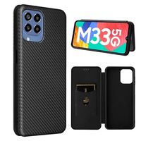 Samsung Galaxy M33 Flip Case - Koolstofvezel - Zwart - thumbnail