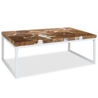 Salontafel 110x60x40 cm teakhout en hars