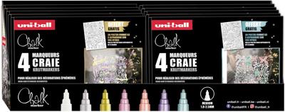Uni-ball krijtmarker, display van 10 dozen van 4 krijtmarkers en 1 raamposter Uni-ball krijtmarker, display van 10 dozen van 4 krijtmarkers en 1 raamposter