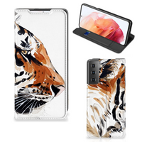 Bookcase Samsung Galaxy S21 Watercolor Tiger