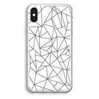 Geometrische lijnen zwart: iPhone X Transparant Hoesje - thumbnail