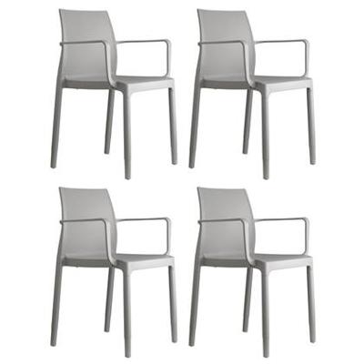 SCAB Chloé Trend Mon Amour Stoel Armleuningen - Set Van 4 - Lichtgrijs