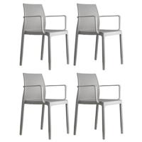 SCAB Chloé Trend Mon Amour Stoel Armleuningen - Set Van 4 - Lichtgrijs