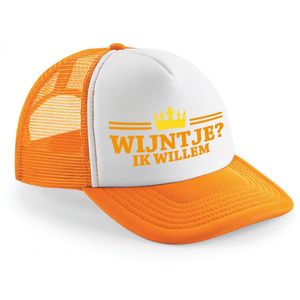 Bellatio Decorations koningsdag snapback/cap - wijntje ik willem - oranje/wit - pet - unisex   -