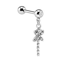 Jeweled Barbell with Charm Chirurgisch staal 316L / Belegde messing Barbells - thumbnail