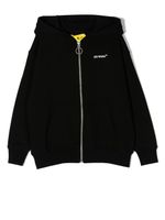 Off-White Kids hoodie zippé à logo Racing Arrow - Noir