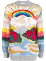 Stella McCartney pull Festive Smile en maille intarsia - Gris