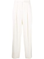 Brunello Cucinelli pantalon de tailleur à taille haute - Blanc