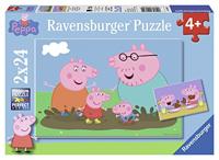 Ravensburger 09082 puzzel Peppa Pig - Twee puzzels - 24 stukjes - kinderpuzzel,Blauw