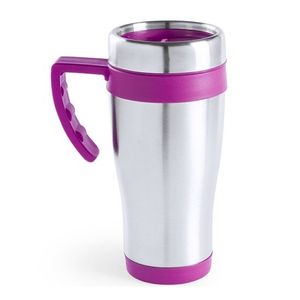 RVS thermosbeker/warm houd beker roze 500 ml   -