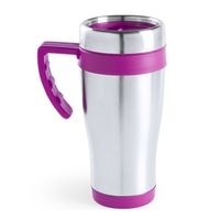 RVS thermosbeker/warm houd beker roze 500 ml   - - thumbnail