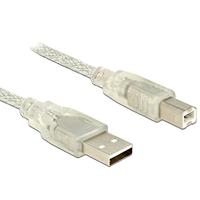 DELOCK Kabel USB 2.0 A stekker > USB 2.0 B stekker transparant 3m