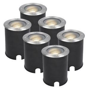 6x Lilly dimbare LED Grondspot - Kantelbaar - Overrijdbaar - Rond - RVS - 4000K - 5 Watt - IP67 waterdicht - 3 jaar garantie