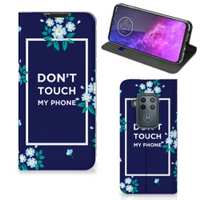 Motorola One Zoom Design Case Flowers Blue DTMP - thumbnail