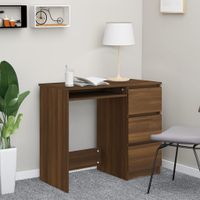 Bureau 90x45x76 cm bewerkt hout bruineikenkleurig - thumbnail