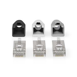 Nedis RJ45-Connector | RJ45 Pass Through | 10 Stuks | Grijs / Wit / Zwart | 1 stuks - CCBW89370GY CCBW89370GY