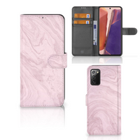 Samsung Galaxy Note 20 Bookcase Marble Pink - Origineel Cadeau Vriendin - thumbnail