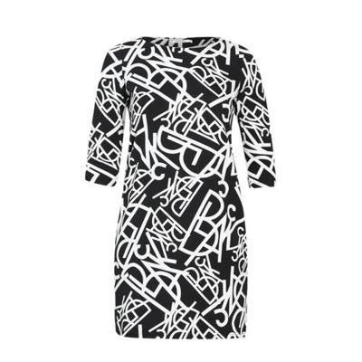 Paprika jurk met all over print zwart/wit