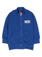 Diesel Kids sweat zippé à logo imprimé - Bleu - thumbnail