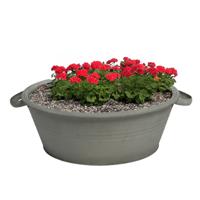 Mega Collections teil/plantenpot Farmer - zink - donkergrijs - D40 X H14 cm   -