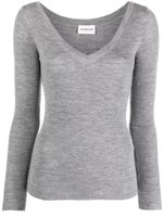 P.A.R.O.S.H. V-neck ribbed wool jumper - Gris