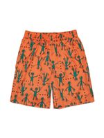 Marni Kids short de bain à logo imprimé - Orange - thumbnail