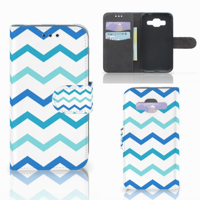 Samsung Galaxy Core Prime Telefoon Hoesje Zigzag Blauw