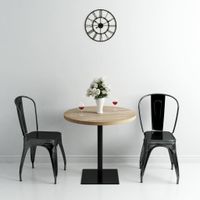 Bistrotafel rond 80x75 cm MDF en staal eikenkleur