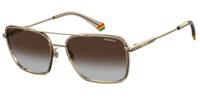 Polaroid zonnebril 6115/S heren cat.3 vierkant RVS goud/bruin