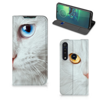 Motorola G8 Plus Hoesje maken Witte Kat